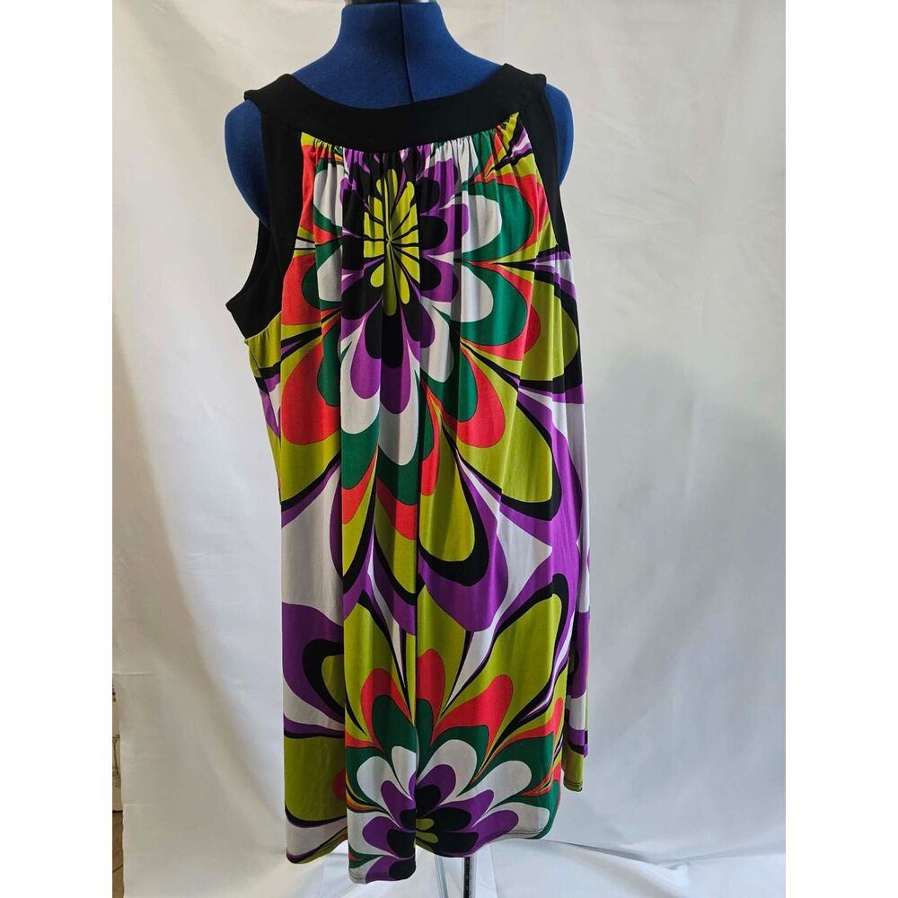 Tiana B. Women’s 14 Multicolor Abstract Floral Print Sleeveless Shift Dress